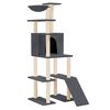 vidaXL Ansamblu de pisici, st&acirc;lpi din funie sisal, gri &icirc;nchis, 166 cm