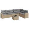 vidaXL Set canapele de grădină, 8 piese, cu perne, bej, poliratan