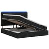 vidaXL Pat cu LED și saltea Negru 140 x 190 cm Țesătură