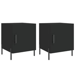 vidaXL Noptiere, 2 buc., negru, 40x40x50 cm, lemn compozit
