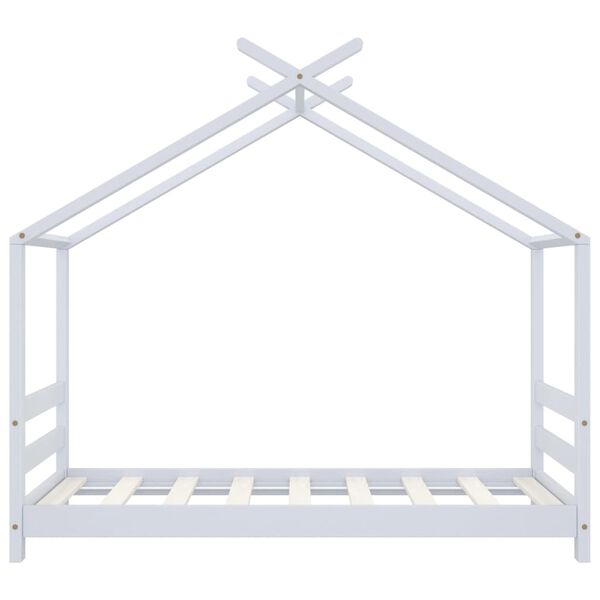 vidaXL Cadru pat de copii, alb, 70 x 140 cm, lemn masiv de pin