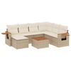 vidaXL Set canapele de grădină, 8 piese, cu perne, bej, poliratan