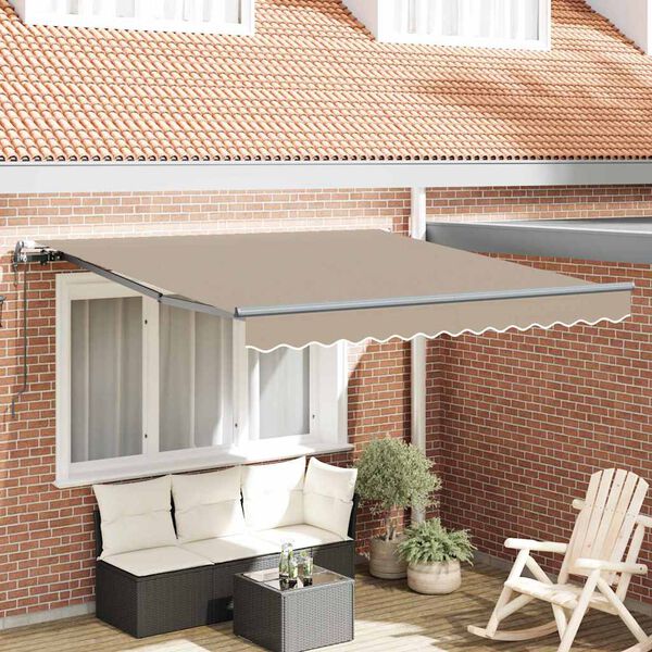 vidaXL Cortina Retractabilă Bej 350 x 250 cm Țesătură și Aluminiu