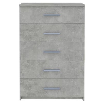 vidaXL Comodă cu sertare, gri beton, 71x35x108 cm, lemn prelucrat
