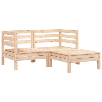 vidaXL Canapea de grădină cu 2 locuri/taburet, lemn masiv de pin