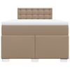 vidaXL Pat box spring cu saltea, cappuccino, 120x200cm piele ecologică