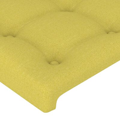 vidaXL Tăblie de pat cu LED, verde, 90x5x78/88 cm, textil