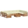 vidaXL Set de canapele de exterior 10 buc. Natural și Crem