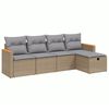 vidaXL Set canapele de grădină, 5 piese, cu perne, bej, poliratan