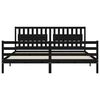 vidaXL Cadru pat cu tăblie 200x200 cm, negru, lemn masiv