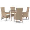 vidaXL Set mobilier de grădină cu perne, 5 piese, bej, poliratan