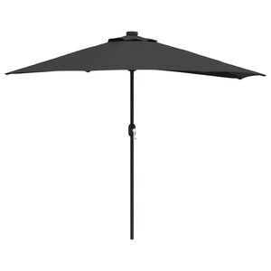vidaXL Parasol de Grădină Negru 294 x 150 x 224 cm Poliester și oțel