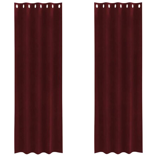 vidaXL Perdele opace 2 pcs Roșu Vin 140 x 245 cm Catifea