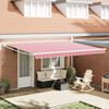 vidaXL Cortina Retractabilă Roșu și alb 450 × 300 cm țesătură