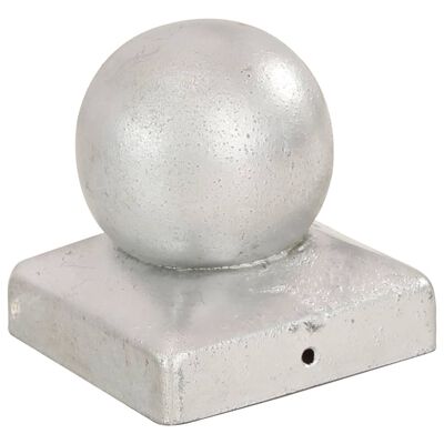 vidaXL Capace stâlpi tip glob, 6 buc., 71 x 71 mm, metal galvanizat