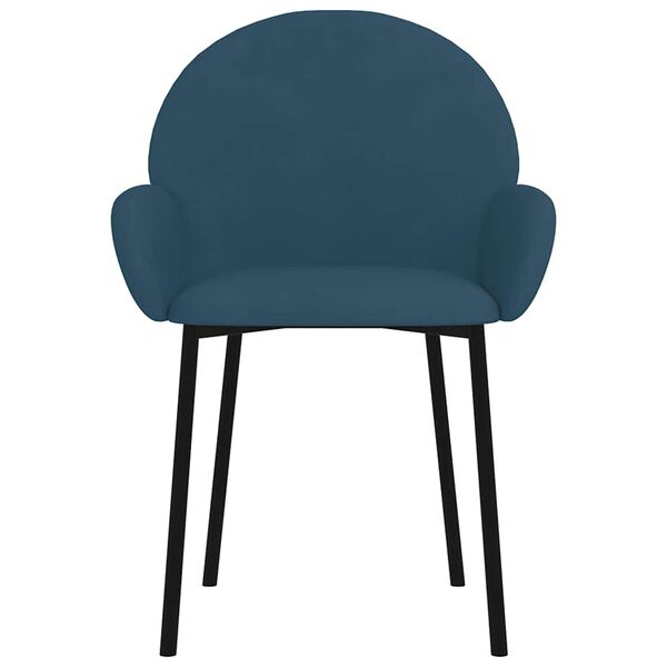 vidaXL Scaune de bucătărie pivotante, 2 buc., albastru, catifea