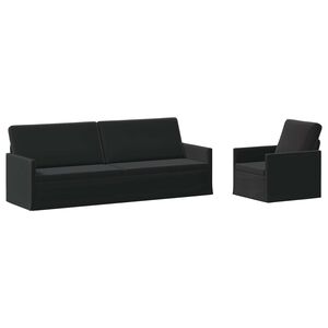 vidaXL Set de canapea 2 pcs Negru Catifea