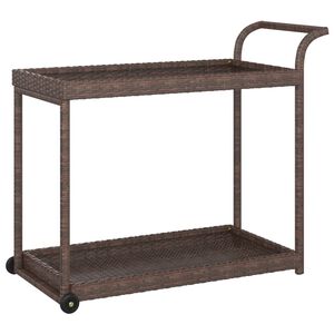 vidaXL Cărucior de bar, maro, 100x45x83 cm, poliratan