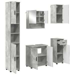vidaXL Set de mobilier pentru baie cu sertar 5 pcs Gri din beton