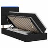 vidaXL Pat cu LED și saltea Negru 100 x 200 cm Țesătură