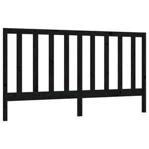 vidaXL Tăblie de pat, negru, 186x4x100 cm, lemn masiv de pin