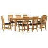 vidaXL Set de dining 9 buc. Negru Lemn de stejar masiv