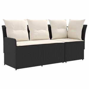 vidaXL Canapea cu braț &icirc;n grădină cu canapea colțară 2 Bucată Ratan PE