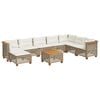 vidaXL Set canapele de grădină, 9 piese, cu perne, bej, poliratan
