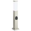 vidaXL St&acirc;lp luminos cu priză 50 cm oțel inoxidabil IP44