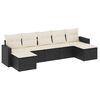 vidaXL Set canapele de grădină cu perne, 7 piese, negru, poliratan