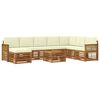 vidaXL Set de canapele de exterior cu pernă 7 pcs Natural și Crem