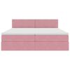 vidaXL Pat cu storage cu saltea cu headboard Roz 100 x 200 cm