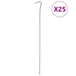 vidaXL Țăruși de cort, 25 buc., 30 cm, &Oslash;4 mm, oțel galvanizat