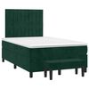 vidaXL Pat box spring cu saltea, verde &icirc;nchis, 120x200 cm, catifea