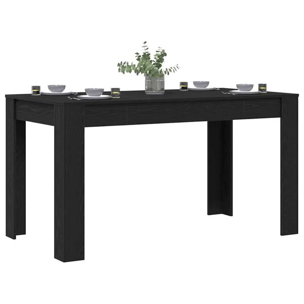 vidaXL Masă de dining Stejar Negru 140 x 74,5 x 76 cm poliratan