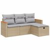 vidaXL Set canapele de grădină, 4 piese, cu perne, mix bej, poliratan