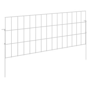 vidaXL Gard de grădină cu țevi de sprijin 48 buc. 75 x 30 cm Argintiu