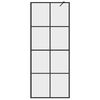 vidaXL Paravan de duș walk-in negru 80x195 cm sticlă ESG transparentă