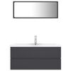 vidaXL Set mobilier de baie, gri, lemn prelucrat