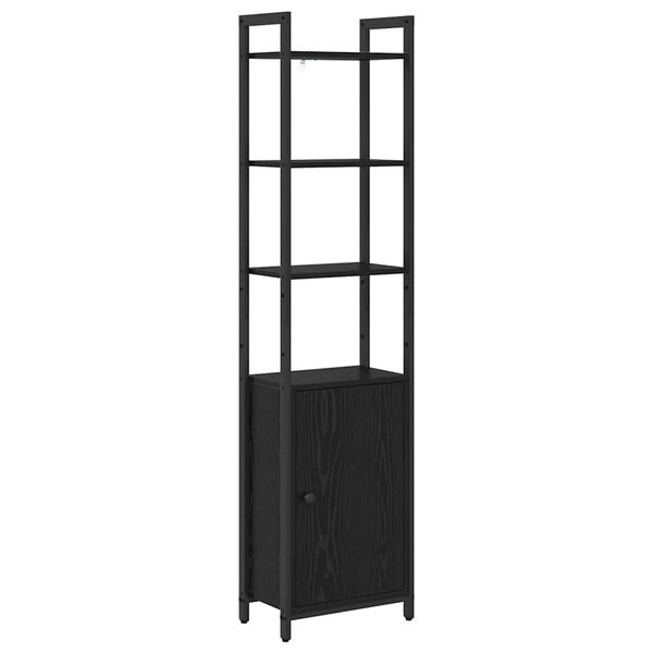 vidaXL Dulap pentru cărți Stejar Negru 40 x 24 x 161 cm Lemn compozit