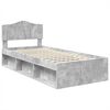 vidaXL Cadru de pat cu headboard Beton 90 x 200 cm Lemn de pin masiv