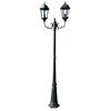 vidaXL St&acirc;lp lampă grădină 2 brațe verde &icirc;nchis/negru 230 cm aluminiu