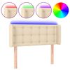 vidaXL Tăblie de pat cu LED, crem, 93x16x78/88 cm, textil
