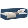 vidaXL Cadru de pat colțar cu headboard albastru 90 x 190 cm țesătură