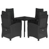 vidaXL Set mobilier de grădină cu perne, 5 piese, negru, poliratan