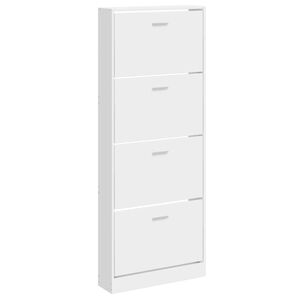 vidaXL Pantofar, alb extralucios, 59x17x150 cm, lemn compozit