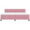 vidaXL Pat cu arcuri cu saltea cu headboard Roz 200 x 200 cm Catifea