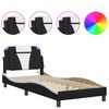 vidaXL Cadru de pat Viana cu LED fără saltea negru/alb 80x200 cm