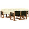 vidaXL Set de canapele de exterior cu pernă 7 pcs Natural și Crem