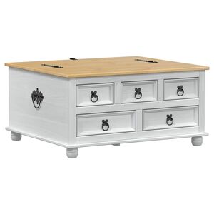 vidaXL storage box cu sertar Alb 90 x 78 x 45 cm Lemn de pin masiv